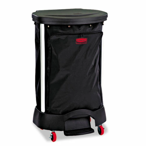 Rubbermaid® Commercial Premium Step-On Linen Hamper Bag, 30 Gal, 13.38w X 19.88d X 29.25h, Nylon, Black