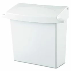 Rubbermaid® Commercial Sanitary Napkin Receptacle With Rigid Liner, Plastic, White