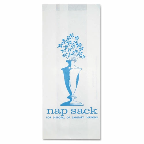 Bagcraft Nap Sack Sanitary Disposal Bags, 4" X 9", White, 1,000/Carton
