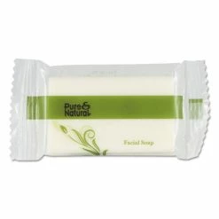 Pure & Natural™ Body And Facial Soap, Fresh Scent, # 3/4 Flow Wrap Bar, 1,000/Carton
