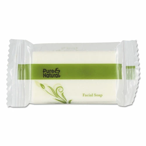 Pure & Natural™ Body And Facial Soap, Fresh Scent, # 3/4 Flow Wrap Bar, 1,000/Carton