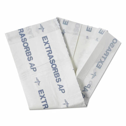 Medline Extrasorbs Air-Permeable Disposable DryPads, 30" X 36", White, 5 Pads/Pack