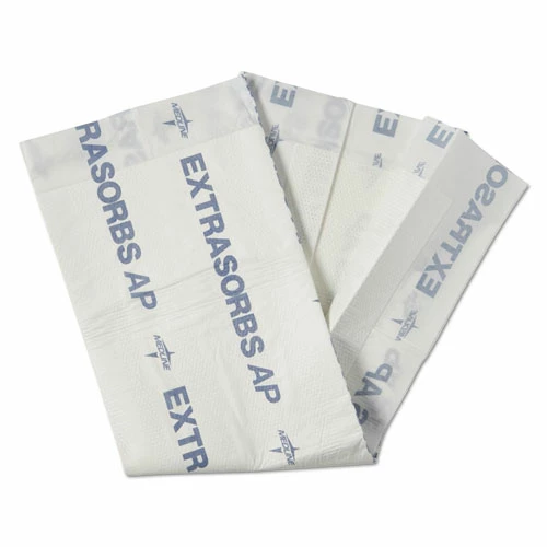 Medline Extrasorbs Air-Permeable Disposable DryPads, 30" X 36", White, 70/Carton
