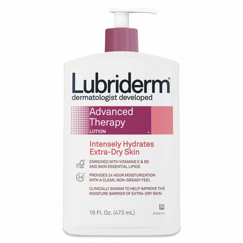 Lubriderm® Advanced Therapy Moisturizing Hand/Body Lotion, 16 Oz Pump Bottle, 12/Carton