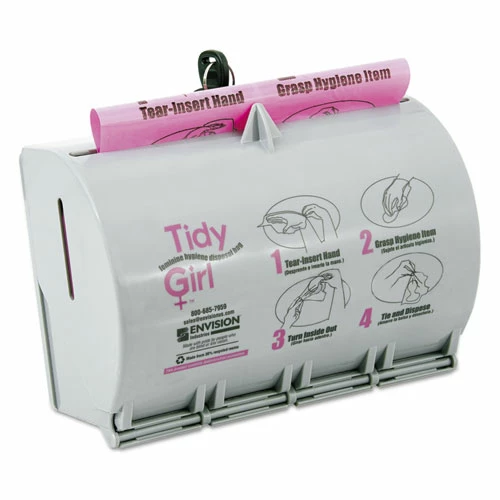 Tidy Girl™ Plastic Feminine Hygiene Disposal Bag Dispenser, Gray - Image 3