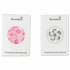 HOSPECO® Scensibles Personal Disposal Bags, 3.38" X 9.75", Pink, 50 Bags/Box, 24 Boxes/Carton