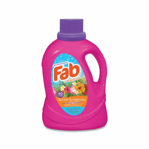 Fab® Laundry Detergent Liquid, Sunset Symphony (Sun Kissed Blossoms), 40 Loads, 60 Oz Bottle, 6/Carton