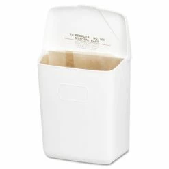 HOSPECO® Wall Mount Sanitary Napkin Receptacle-PPC, 1 Gal, PPC Plastic, White