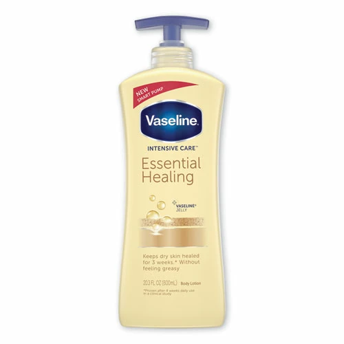 Vaseline® Intensive Care Essential Healing Body Lotion, 20.3 Oz, Pump Bottle, 4/Carton