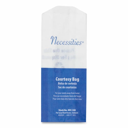 HOSPECO® Feminine Hygiene Convenience Disposal Bag, 3" X 7.75", White, 500/Carton