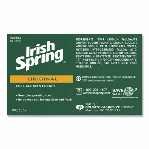 Irish Spring® Bar Soap, Clean Fresh Scent, 3.75 Oz, 3 Bars/Pack, 18 Packs/Carton - Image 3