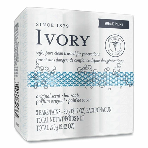 Ivory® Individually Wrapped Bath Soap, Original Scent, 3.1 Oz Bar, 72/Carton