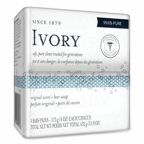 Ivory® Bar Soap, Original Scent, 4 Oz, 4/Pack, 18 Packs/Carton