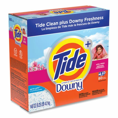 Tide® Touch Of Downy Laundry Detergent, Powder, April Fresh, 148 Oz Box, 2/Carton - Image 2