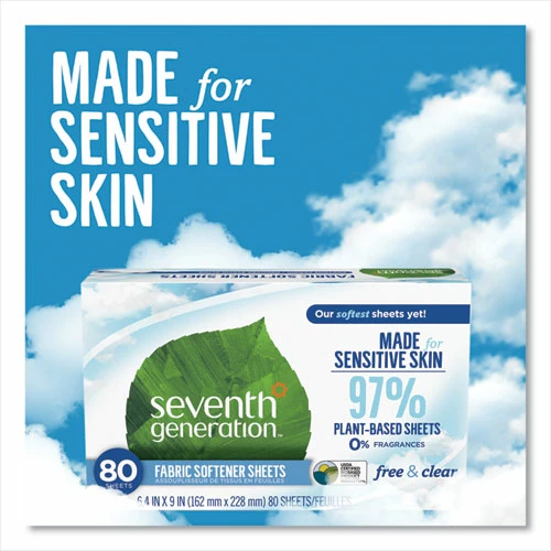 Seventh Generation® Natural Fabric Softener Sheets, Unscented, 80 Sheets/Box - Image 7