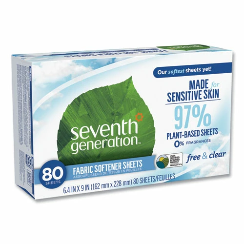 Seventh Generation® Natural Fabric Softener Sheets, Unscented, 80 Sheets/Box - Image 8