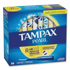 Tampax® Pearl Tampons, Regular, 36/Box, 12 Box/Carton