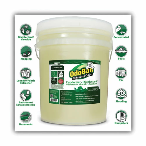 OdoBan® Concentrated Odor Eliminator And Disinfectant, Eucalyptus, 5 Gal Pail - Image 5