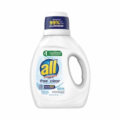All® Ultra Free Clear Liquid Detergent, Unscented, 36 Oz Bottle, 6/Carton
