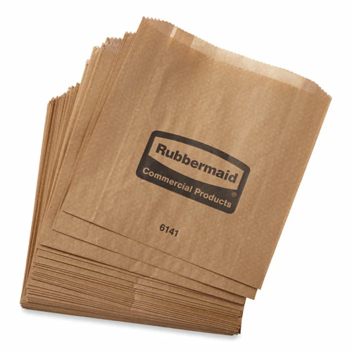 Rubbermaid® Commercial Waxed Napkin Receptacle Liners, 2.75" X 8.5", Brown, 250/Carton - Image 2